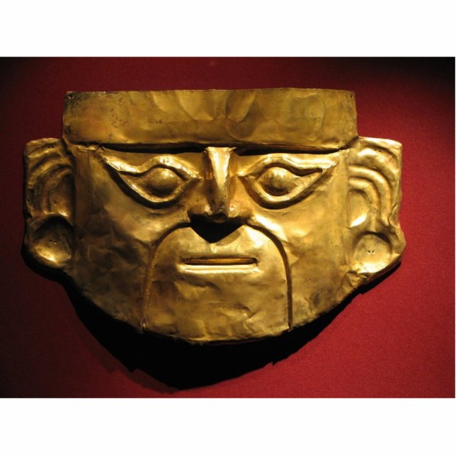 Photo Sculpture Masque d'or d'Inca, Lima, Pérou (Devant)