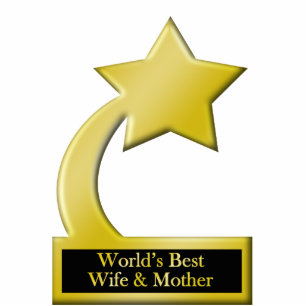 Photo Sculpture Meilleure femme et mère du monde, trophée Gold Sta