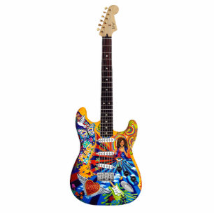 Photo Sculpture Miniature Janis Electric Guitare Art Sculpture