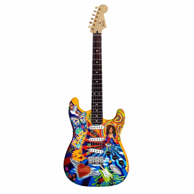 Photo Sculpture Miniature Janis Electric Guitare Art Sculpture (Devant)