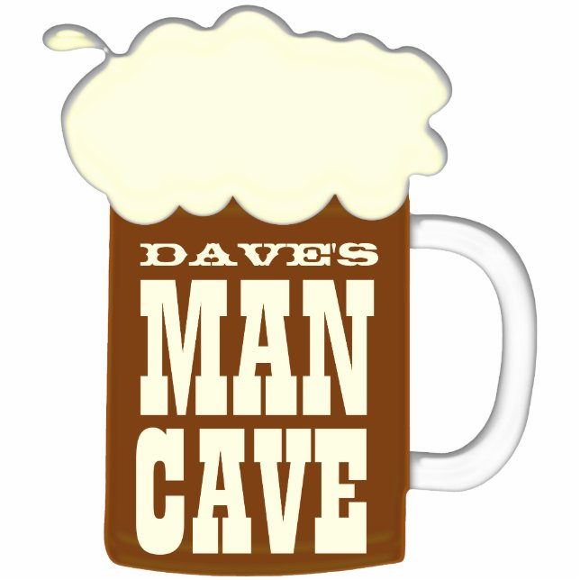 Photo Sculpture Mug De Bière Drôle Homme Grotte (Devant)