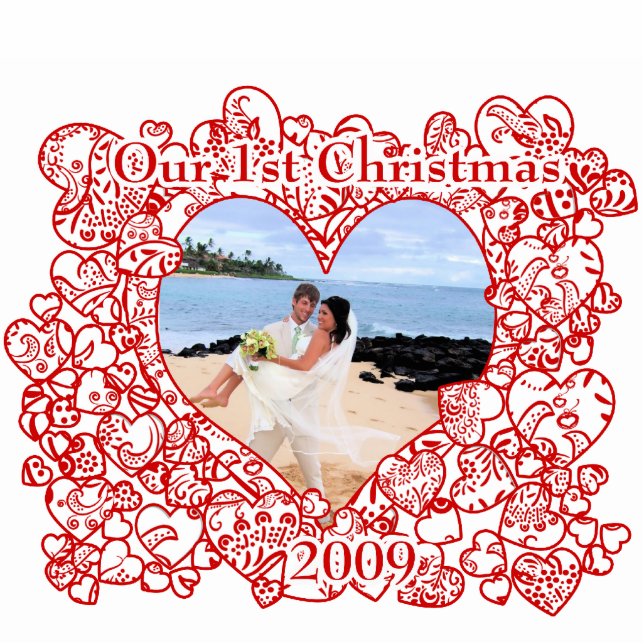 Photo Sculpture Notre 1ère sculpture de Noël Coeurs Inséparables (Devant)