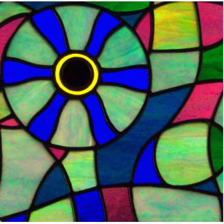 Photo Sculpture Oeil de caméléon en verre souillé de résumé