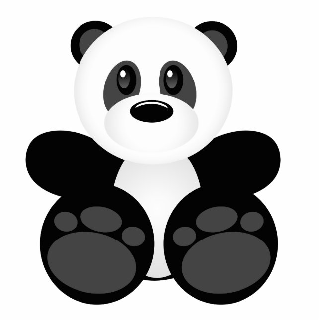 Photo Sculpture Ours panda mignon de bande dessinée (Devant)