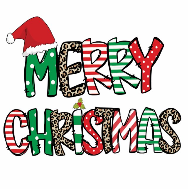 Photo Sculpture Patterned Christmas Cheer (Devant)