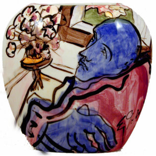 Photo Sculpture Personnage bleu dans une petite pièce