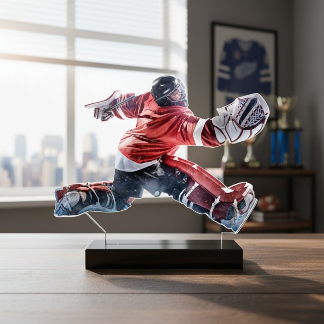 Photo Sculpture Personnalisé Joueur de hockey Acrylique photo Stat (Personalized Hockey Player Acrylic Photo Statuette)