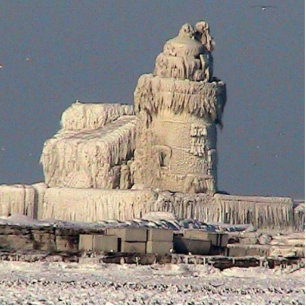 Photo Sculpture Phare congelé, Cleveland