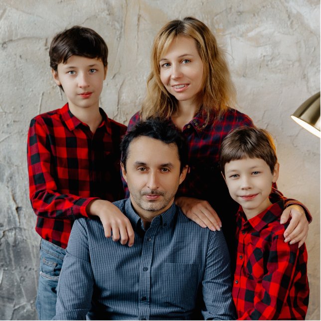 Photo Sculpture Photo Personnalisée De Famille Coupée (Devant)