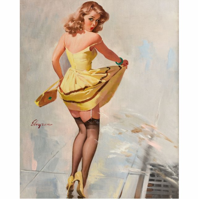 Photo Sculpture Pluie Jour Pin-Up Girl (Devant)