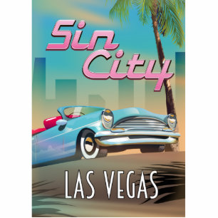 Photo Sculpture poster de voyage Sin city Las Vegas
