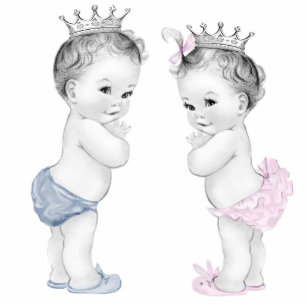 Photo Sculpture Prince et princesse Boy et baby shower jumeau de