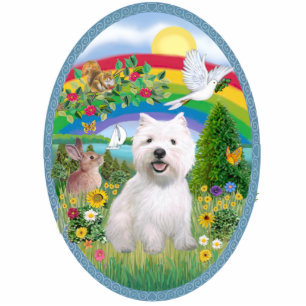 Photo Sculpture Rainbow Bright et West Highland Terrier