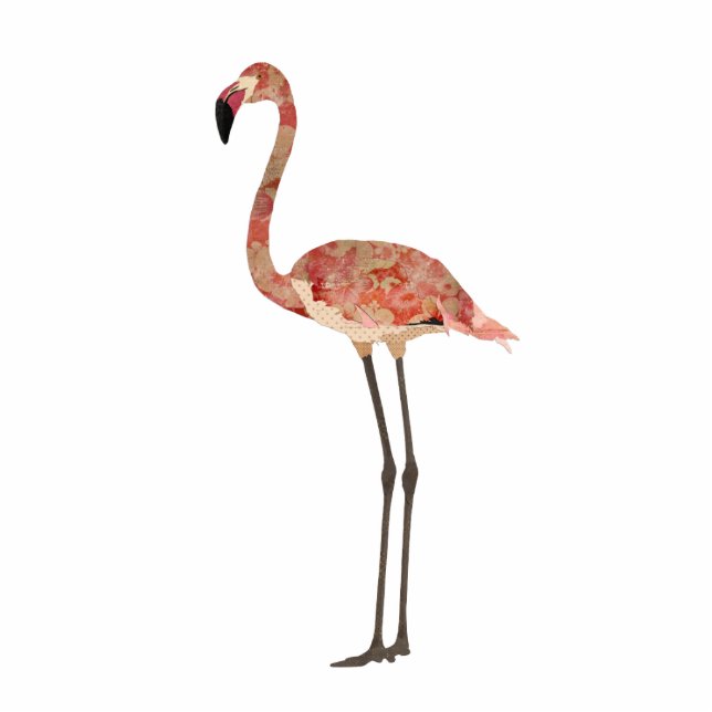 Photo Sculpture Rougissent la sculpture florale en Flamant rose (Devant)