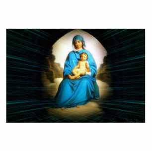 Photo Sculpture Sainte Vierge Marie et Enfant Jésus