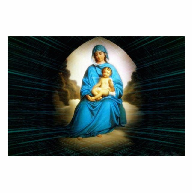 Photo Sculpture Sainte Vierge Marie et Enfant Jésus (Devant)