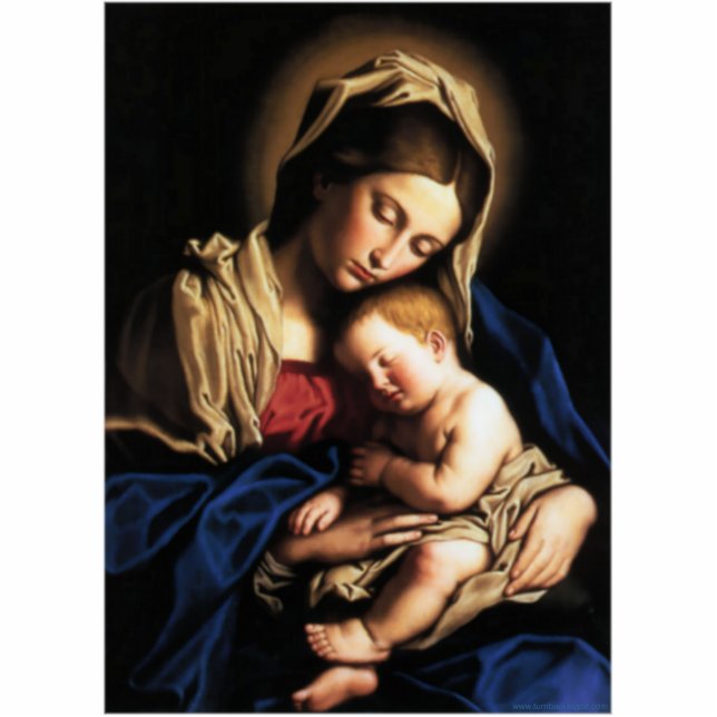 Photo Sculpture Sainte Vierge Marie et Enfant Jésus (Devant)