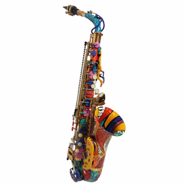 Photo Sculpture Saxophone coloré Sculpture acrylique Figurine (Devant)