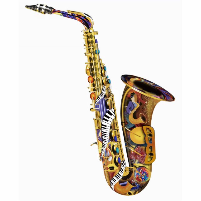 Photo Sculpture Saxophone d'acrylique de la sculpture 3D en (Devant)