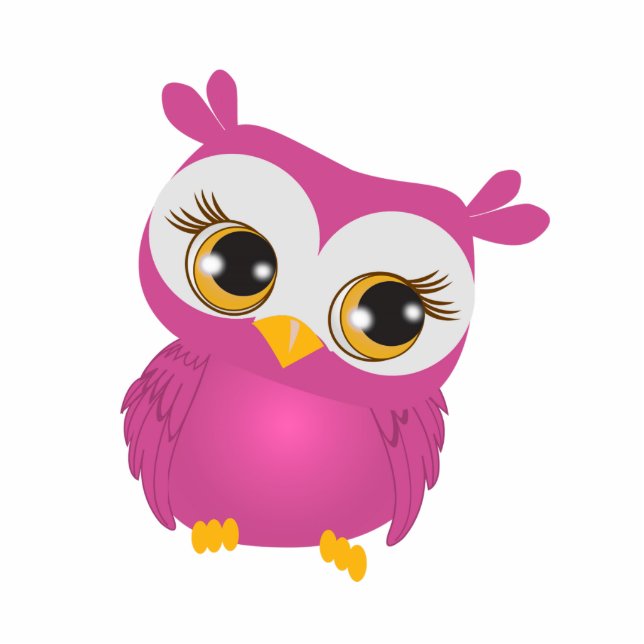 Photo Sculpture Sculpture mignonne rose en photo de hibou (Devant)