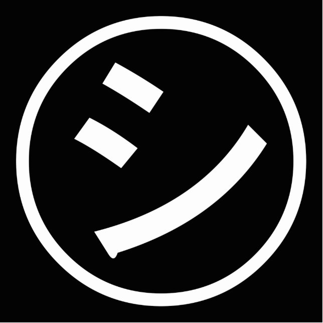Photo Sculpture ㋛ Shi Kana Katakana Smiling Emoji / Emoticon (Devant)