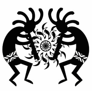 Photo Sculpture Soleil Tribal De Kokopelli Sud-Ouest Noir Et Blanc