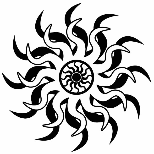 Photo Sculpture Soleil Tribal Noir Et Blanc Sud-Ouest (Devant)