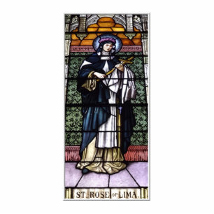 Photo Sculpture St. Rose de Lima - prier pour nous vitraux