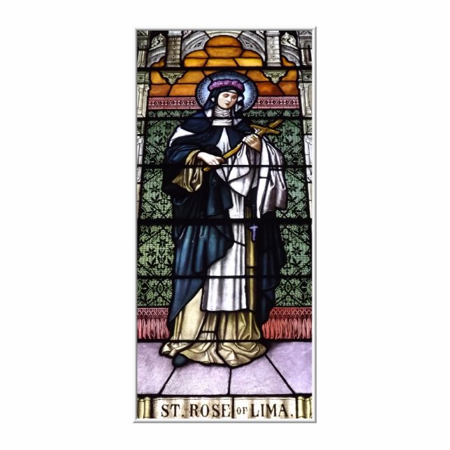 Photo Sculpture St. Rose de Lima - prier pour nous vitraux (Devant)