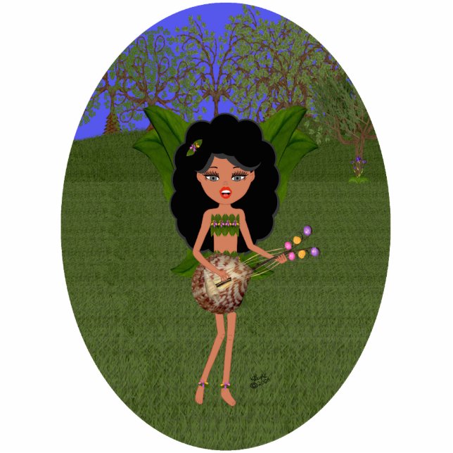 Photo Sculpture Stormy the Green Wingen Faery avec une guitare (Devant)