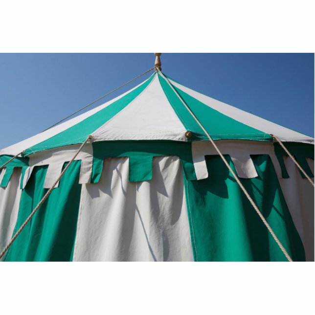 Photo Sculpture Tente de cirque rayée verte et blanche (Devant)