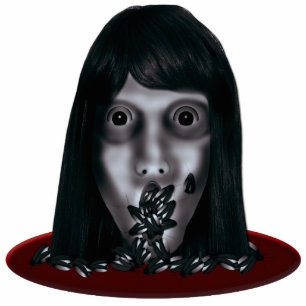 Photo Sculpture Tête Zombie Sur Un Plateau Bugs Halloween Prop