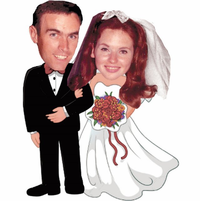 Photo Sculpture Topp de gâteau personnalisé | Anniversaire Mariage (Devant)