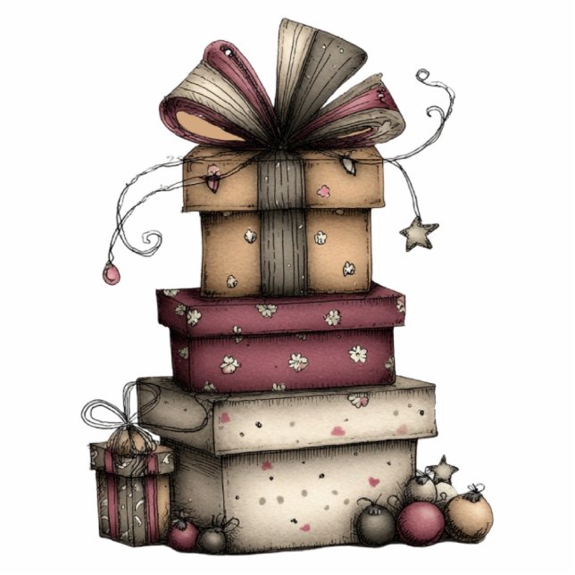 Photo Sculpture Whimsical Holiday Gift Tower (Devant)