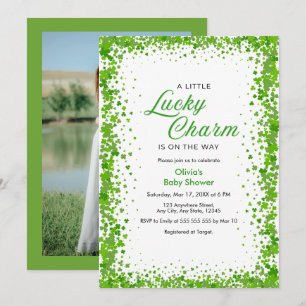 Photo Shamrock Ein Kleines Glücksbringer-Baby-Show Einladung