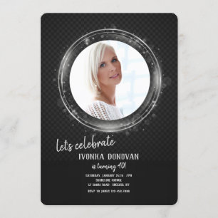 Photo Silver Frame Invitation à la fête d'annivers