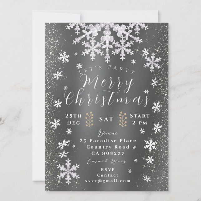 Photo Silver Invitation Card (Devant)