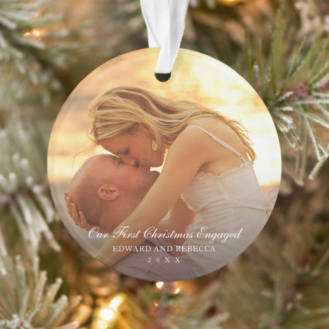 Photo simple et élégante Notre premier Noël engagé (Arbre)