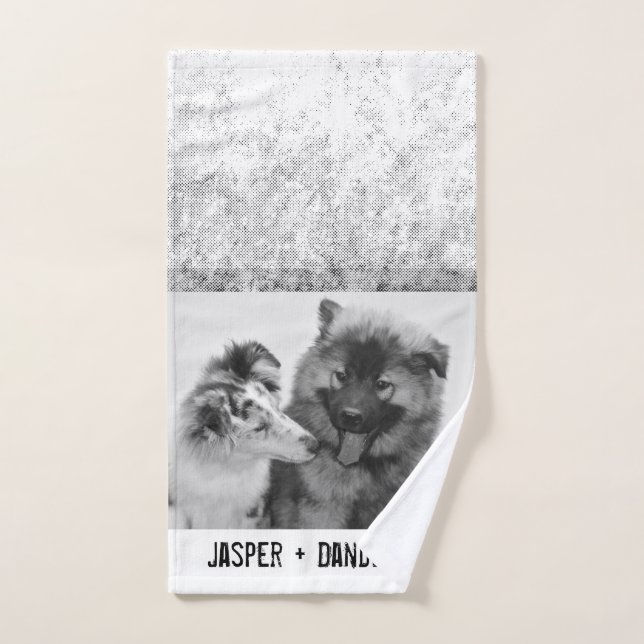 Photo simple, moderne personnalisée pour animaux d (Serviette à main)