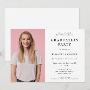 Photo simple White Graduation Party Invitation
