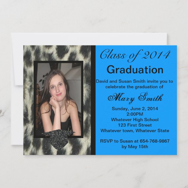Photo Snow Leopard Graduation Invitation (Devant)