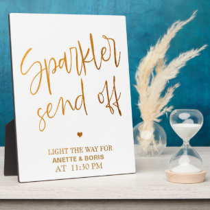 Photo Sparkler envoyer le signe Gold Tabletop Plaque