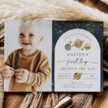 Photo spatiale Invitation d'anniversaire | Premier