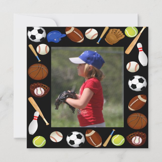 Photo Sports Invitation Anniversaire (Devant)