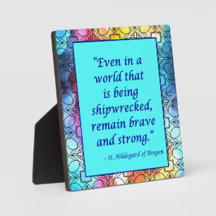 Photo St Hildegard de Bingen Cote Plaque avec Easel