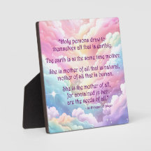 St Hildegard de Bingen Cote Plaque avec Easel