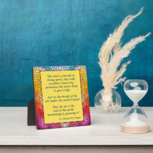 Photo St Hildegard de Bingen Cote Plaque avec Easel