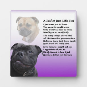 Photo Staffordshire Bull Terrier Père Poème Plaque