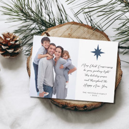 Photo Star of Bethlehem Christmas Message Feiertagskarte