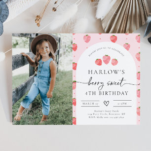 Photo Strawberry Invitation d'anniversaire   frais